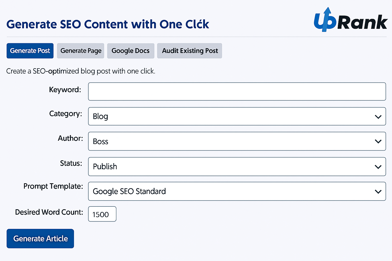 Create SEO-optimized content with just one click